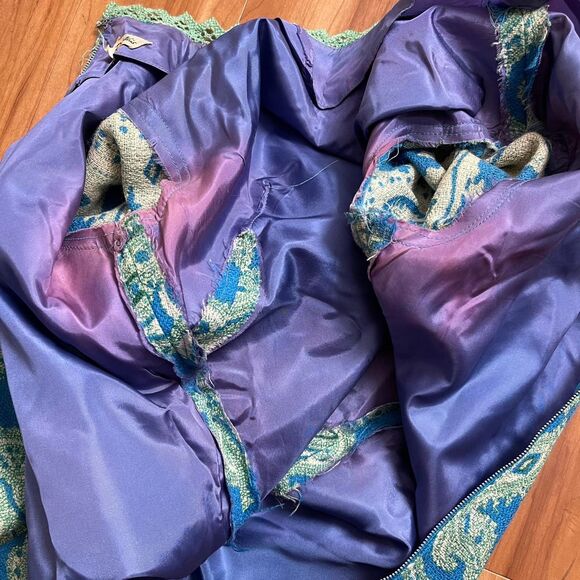 Vintage‎ 60s Roos Atkins Mod Green & Blue Paisley Groovy Funky Shift Dress Sz 11 - Picture 8 of 8